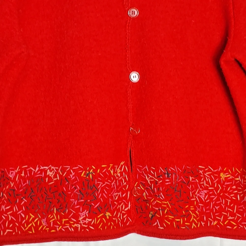 Vintage Sigrid Olson Sweater‎ Embroidered Shetland Wool Cardigan Boho Lagenlook